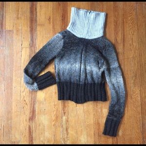 Zara Mottled Brown Turtleneck Cardigan